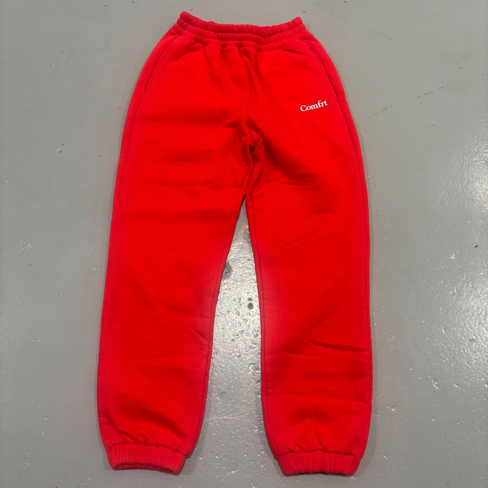 Comfrt Cloud Fleece Sweatpants Red High Waisted Joggers Small